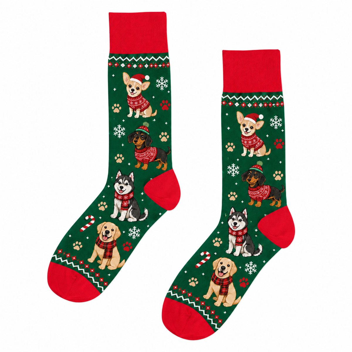Calcetines Perritos Patitas Navideñas