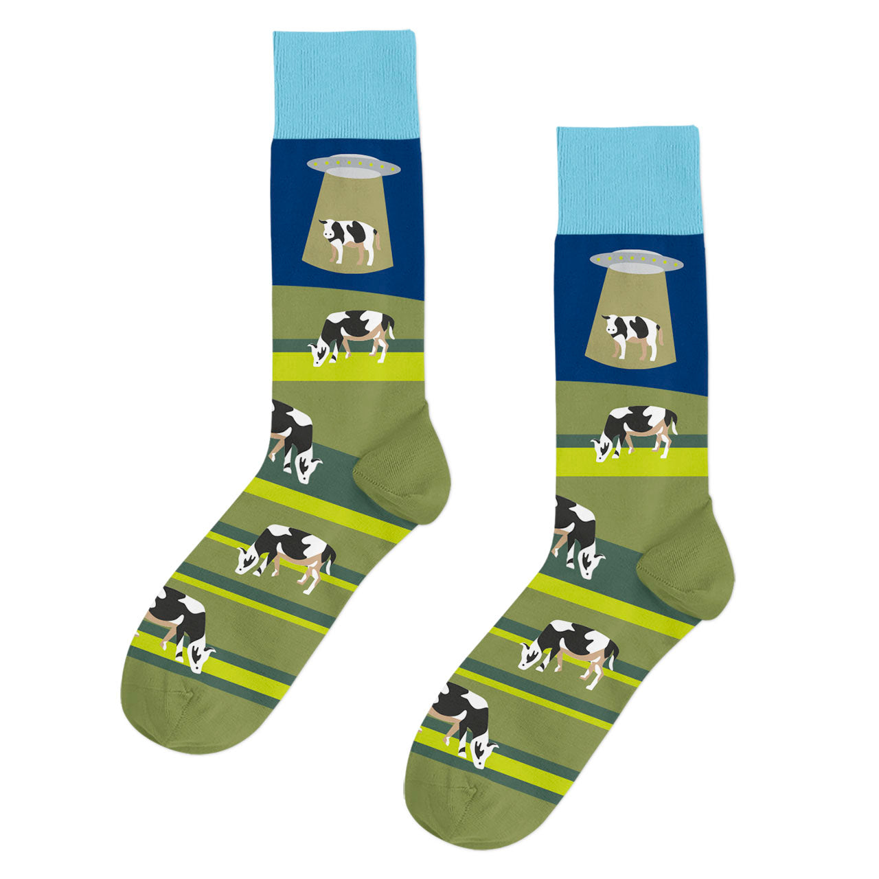 Calcetines Ovnis Llevando Vacas